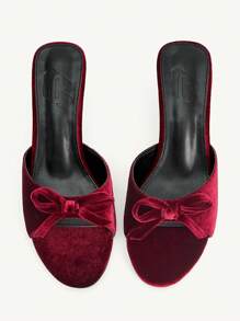 CUCCOO CHICEST Women's Fashionable High-End Burgundy Strap Elegant Commute Open Toe Round Toe Cute Bow Sexy Unique Wedge Heel Comfortable Versatile Sandals, Suitable For Banquet, Date, Formal Wear, And Work Attire