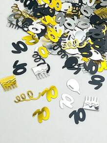 15g/Bag Black Gold Number Confetti Decorations 18/30/40/50/60th Happy Birthday Party Anniversary Tabletop Table Scatter Supplies - Multicolor - View 8