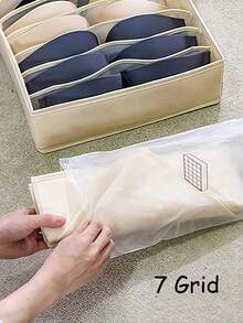 SHEIN 1 pezzo Scatola portaoggetti per biancheria intima lavabile, pieghevole, con 7/16/24 scomparti, organizer per reggiseni, calze, cassetti, organizzatore multifunzionale per la casa