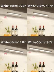 1 件 LED 运动传感器夜灯，白色/暖白色 USB 可充电 LED 橱柜灯，磁性橱柜下无线照明，适用于衣柜、橱柜、楼梯、储藏室 - 白色 - 查看 6