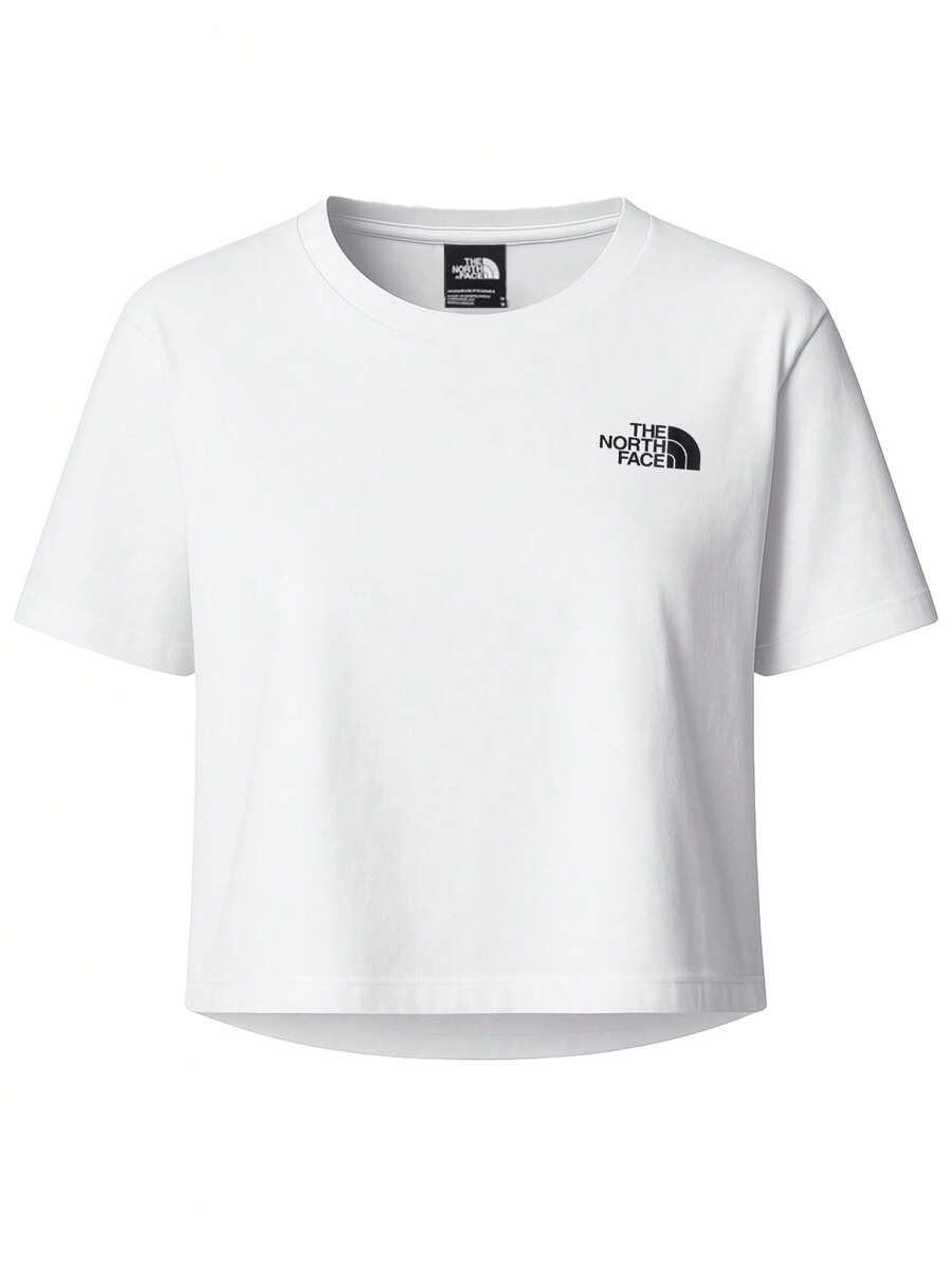 The North Face W 短款简约圆顶 T 恤 - 白色 - 查看 1
