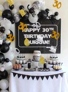 15g/Bag Black Gold Number Confetti Decorations 18/30/40/50/60th Happy Birthday Party Anniversary Tabletop Table Scatter Supplies - Multicolor - View 11