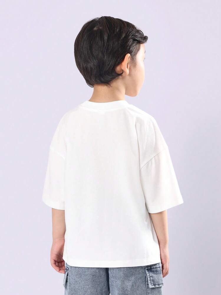 T-shirt oversize in cotone con design a spalla scesa