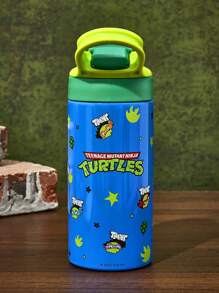 TEENAGE MUTANT NINJA TURTLES | SHEIN 16 Oz / 500 Ml Cartoon Pattern Insulated Stainless Steel With Handle And Silicone Straw, Suitable For School, Travel, Easy To Carry - Multicolor - View 7