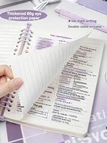 SHEIN 120 Pages A5 Clear Softcover Bulk Notebook With Perforated Pages, Removable Spiral, Waterproof Design - Great For Everyday Office Supplies And Minimalist Style, Perfect Gift For Music Lovers, Music Notebook | Minimalist Notebook | Waterproof Notebook