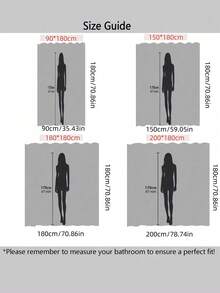 SHEIN 防水涤纶浴帘，抽象植物印花，含 12 个挂钩，顶部带索环，可机洗，编织面料，花卉和圆点图案设计，适合标准浴缸 - 彩色 - 查看 3