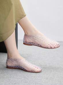 CUCCOO BIZCHIC 女士圆头水晶平底沙滩鞋/度假鞋