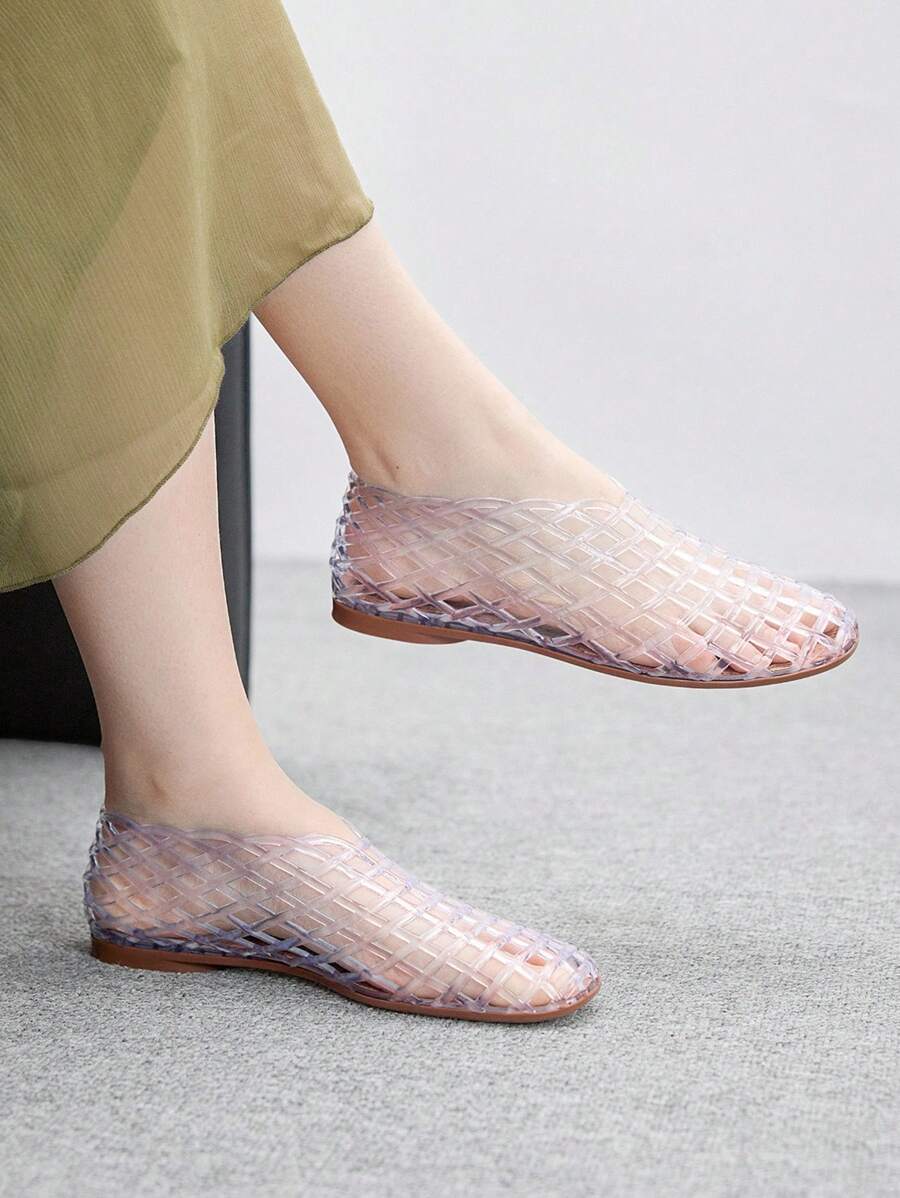 CUCCOO BIZCHIC 女士圆头水晶平底沙滩鞋/度假鞋