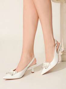 CUCCOO CHICEST Women's Pointed Toe Flats With 3D Bow Decor, Mesh Fabric, Elegant And Charming, Vintage Classic Black Lace Mesh Backless High Heel Pumps, Suitable For Date, Afternoon Tea, Romantic Party, Valentine's Day, Commute