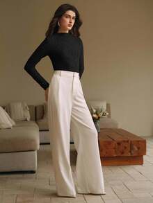 Anewsta Camiseta justa e elegante para mulheres que se deslocam diariamente - Preto - Ver 5