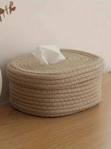 SHEIN One Rope Tissue Box, A Small Storage Box, An Oval Wet Wipe Box, A Mask Box And A Storage Basket Are Suitable For Bedrooms, Living Rooms, Dining Rooms And Offices - tissue box - View 6