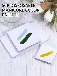 SHEIN 1Pc Nail Art Color Paper, Thickened And Removable Double-Sided Disposable Adhesive Paper, Multifunctional Waterproof Color Painting Adhesive Book Disposable Waterproof Nail Art Palette With Thick Double-Sided Adhesive, For Painting, Mixing, Waterproof Color Mixing Paper, Nail Art Tools,Back To School,School Supplies - Multicolor - View 7