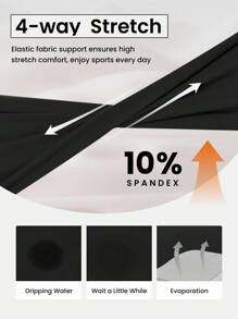 Easithlete 女式不对称腰侧条纹喇叭运动裤 - 黑與白 - 查看 6