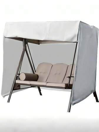 SHEIN 1 Piece Universal Size Oxford Fabric Waterproof UV Protection Dustproof Easy Install Grey Swing Chair Cover For Outdoor Patio Garden All Season Furniture Protector Dust Cover Clean Shield