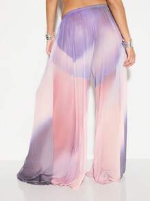 KIZN Quần Palazzo ống rộng cạp chun rút dây mặc đi biển mùa hè, đồ bơi mặc ở nhà, đồ mặc trong lễ hội, đồ đi biển, đồ bơi bên hồ bơi - Nhiều màu - Xem 2