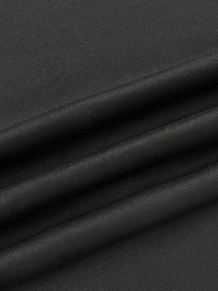 Manfinity Dauomo Áo hoodie họa tiết minh họa hình người cho nam, áo nỉ dài tay tối giản nhiều màu sắc thoải mái, quà tặng cho người hâm mộ bóng rổ - màu đen - Xem 5