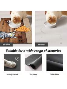 SHEIN 1pc Cat Climbing Wall Print Pet Feeding Mat, Easy To Clean Pet Bowl Mat, Dog Cat Cage Pad,Suitable For All Seasons - Multicolor - View 7