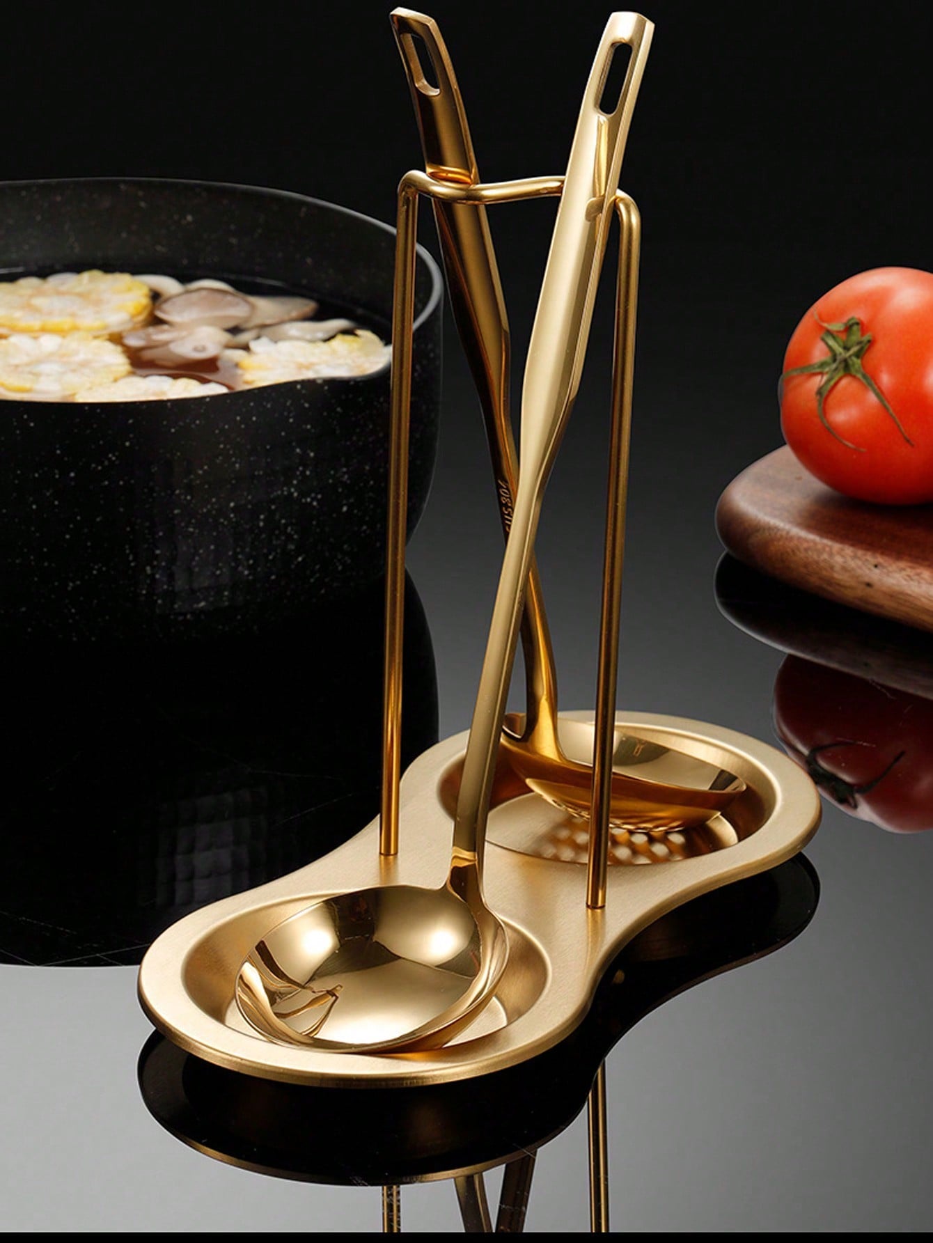 ملعقة شوربة مطلية بالتيتانيوم متعددة الألوان من ال...