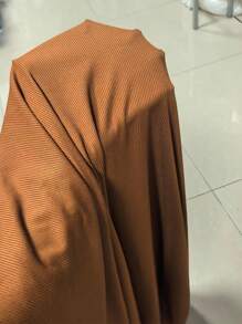 SHEIN Foxxy Áo thun trễ vai nhún vai và viền bất đối xứng, vải thu cho nữ - Màu nâu  Mocha - Xem 7