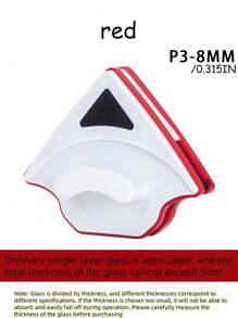 双面磁性窗户清洁器，适用于单层玻璃三角形设计，适用于3-8mm普通单层玻璃，强磁力，Mo Power，雨刮器级海绵，防夹安全功能，ABS材质 - 彩色 - 查看 6