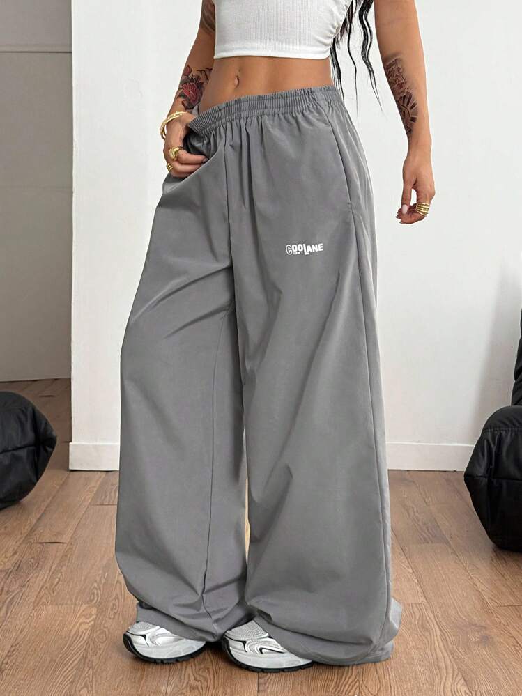 Coolane 女士和男士春夏日常穿着外出运动装基本款宽松裤 - 灰色 - 查看 4