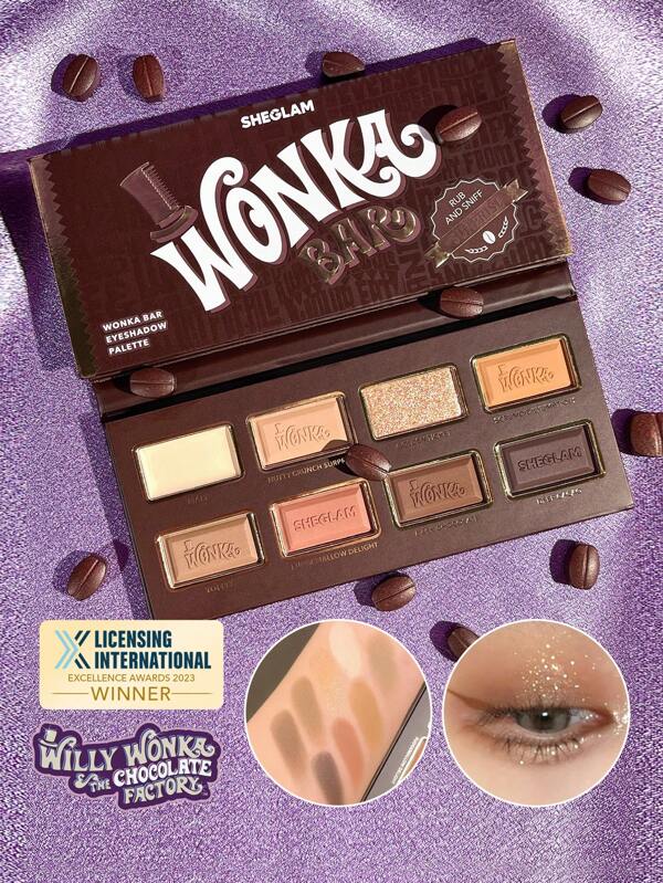 Willy wonka | SHEGLAM Palette De Fards à PaupièRes Bar Soldes Cadeau De NoëL Fard à PaupièRes Marron Remise De DiplôMe Anniversaire Vacances Haut ÉTé Automne Y2K ÉLéGant Mode Femmes Maquillage CosméTique Visage FêTe Plage Voyage Camping  Plein Air ÉCole Campus Excursion Festivals DéCoration Cadeau PréSent Rose Fille Cosplay Jeux Meilleur Couleur Charme Ambiance