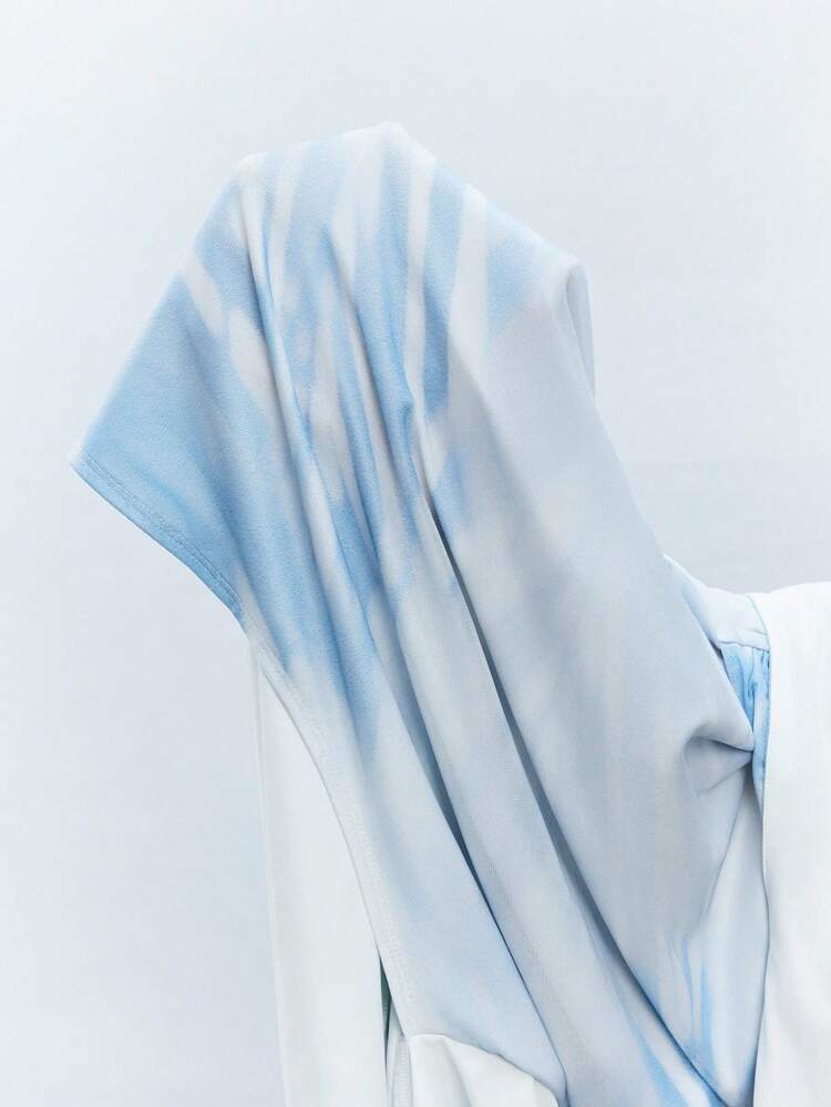 SHEIN Maija Women's Tie-Dye Print Halter Twist Maxi Dress, Elegant Romantic Bohemian Style Sleeveless Long Dress For Beach Holiday, Wedding Guest, Open Shoulder, Satin Fabric, Fall Clothes