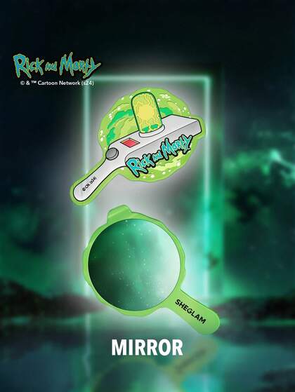 Rick and Morty X SHEGLAM Espejo De Mano PortáTil, Espejo De Maquillaje Verde, Espejo De Tocador Con Personaje De Dibujos Animados, Regalo Marca Belleza Maquillaje CosméTico Para Mujeres NiñAs Perfecto Para OtoñO Invierno Ideal Para Y2K Elegante Moda Adecuado Para CumpleañOs Navidad Presente Fiesta Listo Mejor Color