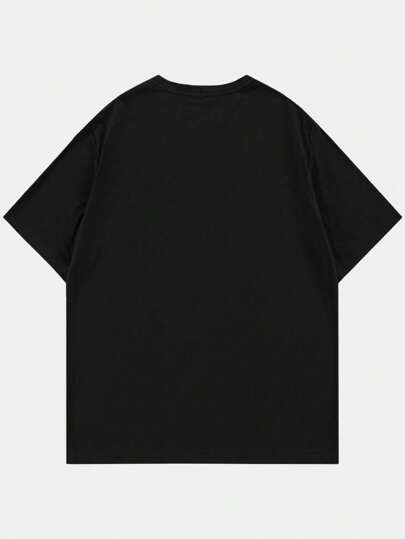 Street Life T-shirt à manches courtes décontracté avec imprimé slogan, été