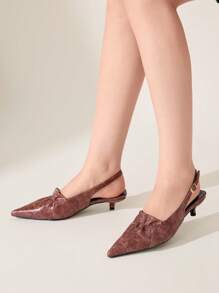 CUCCOO CHICEST Giày cao gót mũi nhọn họa tiết da báo quai mảnh gợi cảm dành cho nữ - màu nâu - Xem 7