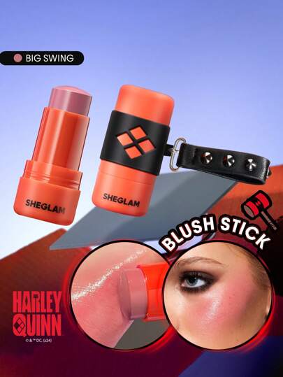 Harley Quinn X SHEGLAM Mischief Mallet Blush Stick-Big Swing Blush Stick Acquoso Glow Pigmento Naturale Non Grasso Sfumabile Rare Marchio Bellezza Trucco Cosmetico Per Donne Ragazze Perfetto Per Autunno Inverno Ideale Per Y2K Elegante Moda Adatto Per Compleanno Natale Presente Festa Pronto Migliore Colore