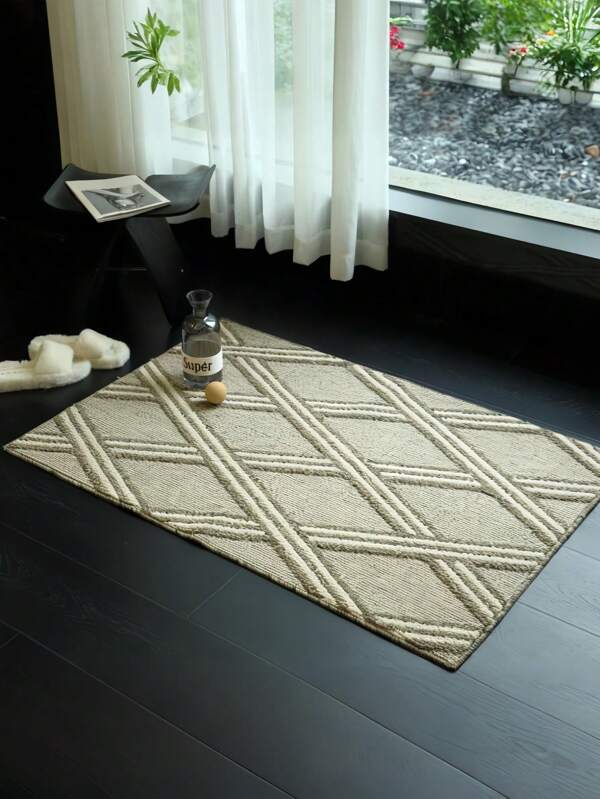 Cirelle 40x60cm Non-Slip, Washable, Cozy & Decorative Rug,Carpet | Geometric Pattern, Beige Rug| Living Room Rug, Bedroom Rug, Entryway Carpet | Home Decor, All Seasons Rug,Carpet| Room Decor, Home Decor, Home Decor Living Room Rug