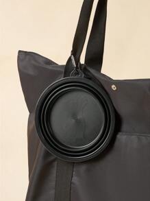 1pc Solid Foldable Pet Travel Bowl Dog Outing Dog Stuff