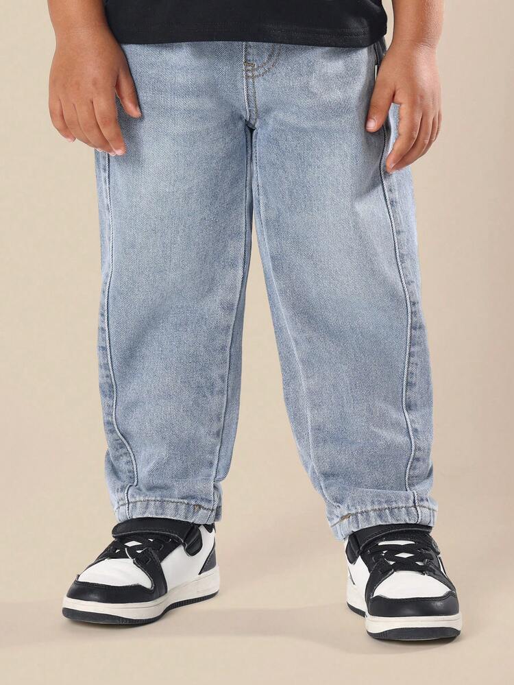 Luźne dżinsy z elastycznymi mankietami przy kostce