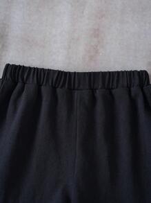 Batwheels X SHEIN 夏季男童休闲汽车印花圆领短袖T恤和短裤