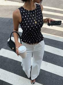 Siren Gaze 波点无袖露脐背心