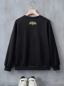 Batwheels X SHEIN Tween Boy Casual Everyday Car Print Crew Neck Sweatshirt Boys Sweatshirts Graphic Sweatshirts Graphic Hoodies Boys Race Car Clothes Car Graphic Sweatshirt