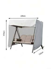 SHEIN 1 Piece Universal Size Oxford Fabric Waterproof UV Protection Dustproof Easy Install Grey Swing Chair Cover For Outdoor Patio Garden All Season Furniture Protector Dust Cover Clean Shield