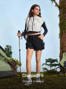 In My Nature Veste sans manches à capuche zippée décontractée et polyvalente pour femmes