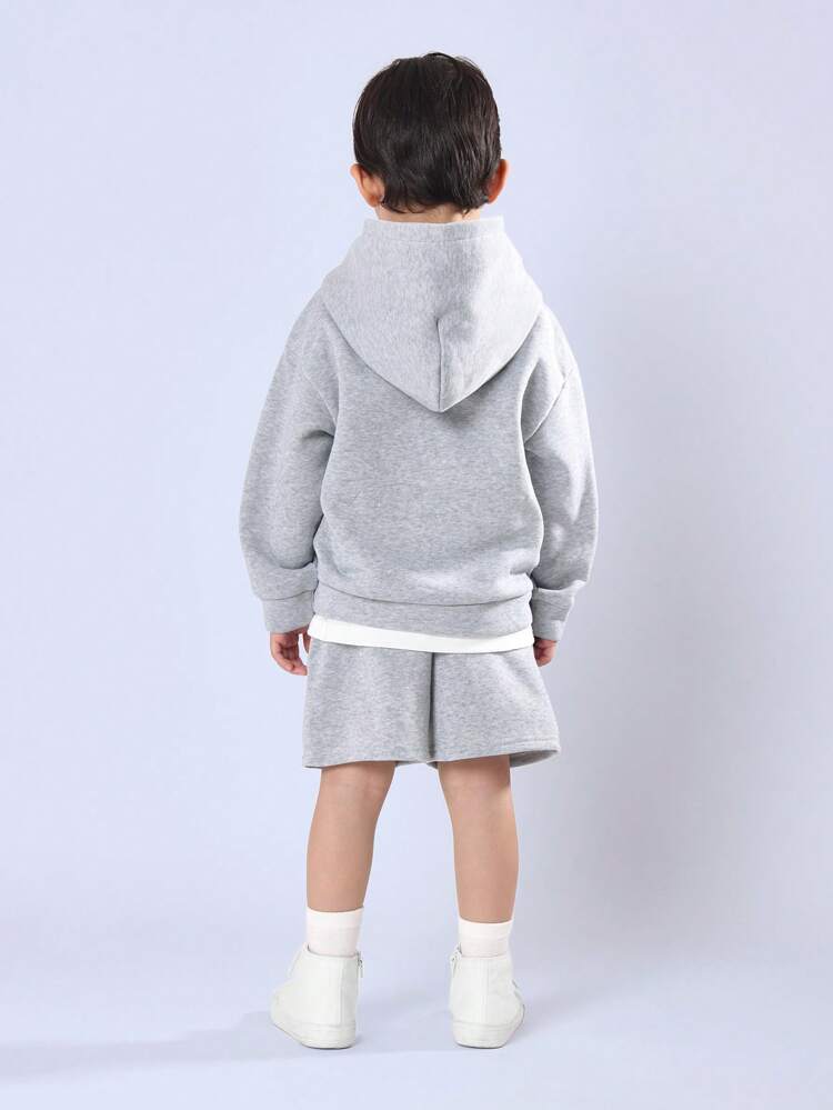 Essential Hooded Sweatshirt With Matching Shorts Set