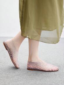 CUCCOO BIZCHIC 女士圆头水晶平底沙滩鞋/度假鞋