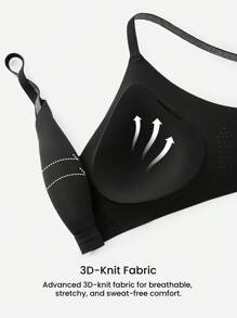 LUVLETTE Dream Curve Air 无线无缝透气透明 T 恤低胸隐形内衣黑色透气粘性基本尺寸自由文胸也适合青少年女孩和儿童 - 黑色 - 查看 4