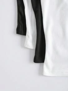 SHEIN EZwear Set de 4 piezas de camisetas cortas casuales para mujer, versátil para uso diario