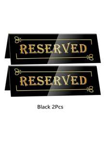 1pc/2Pcs/5Pcs/12Pcs/26Pcs Reserved Table Signs, Acrylic Guest Reservation Table Tents Sign, Waterproof Gold Double-Sided Reserved Seat Signs, Reserve Signs For Wedding Birthday Party Restaurants Meeting Best Gifts,Wedding Decor,Home Decor ,Room Decor Party Favors Bride Graduation Birthday Decorations Party Decorations Bachelorette Back To School Christmas Decorations Living Room Decor Halloween Decor