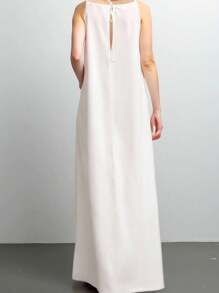 INAWLY Women Plus Size Casual Solid Color Strap Pocket Summer Vacation Mini Dress