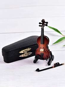 SHEIN 1 件迷你乐器手工小提琴模型 - 黑色 - 查看 7
