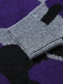 Manfinity EMRG Men's Casual Contrasting Pattern Knit Sweater, Autumn/Winter Back To Shcool