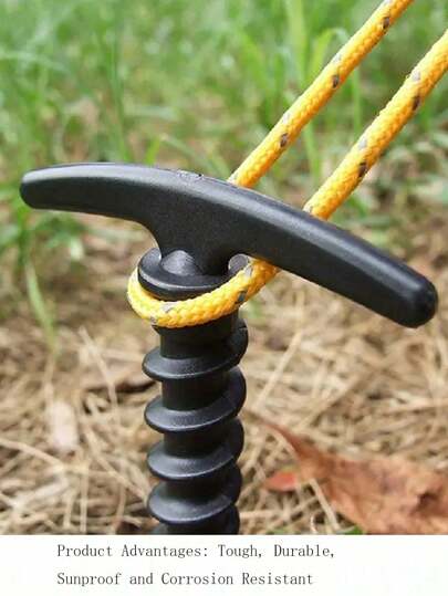 2/4/5/6/8/10PCS 连接螺丝桩，适用于露营和徒步旅行 - 耐日晒和腐蚀，易于使用的登山钉，符合人体工程学的手柄，非常适合徒步旅行、天篷和户外帐篷，户外支架固定