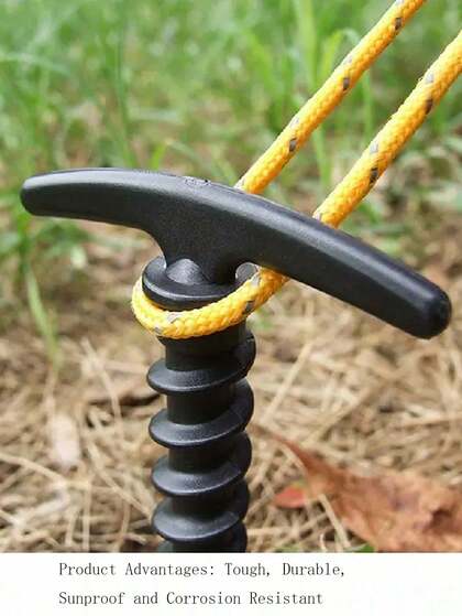 2/4/5/6/8/10 piezas Estacas de tornillo conector para camping y senderismo - Resistente al sol y a la corrosión, clavos de escalada fáciles de usar, con un mango ergonómico, ideal para senderismo, carpas y tiendas de campaña, fijación de soportes exteriores
