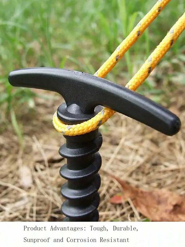 2/4/5/6/8/10PCS Connector Screw Stakes For Camping And Hiking - Sun And Corrosion Resistant, Easy To Use Climbing Pegs, An Ergonomic Handle, Ideal For Hiking, Canopy And Outdoor Tents, Outdoor Stand Fixing